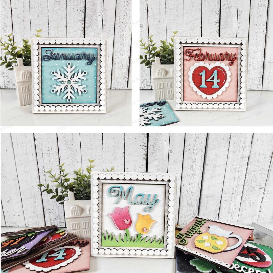 Twelve Month Sign Bundle Laser Cut File | Laser Cut File ...
