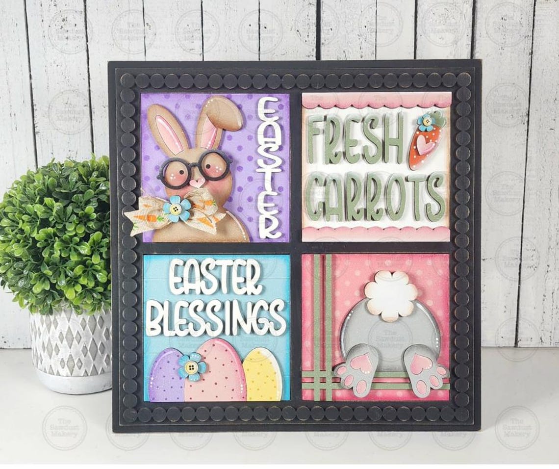 Bunny & Carrot Easter Signs Laser Cut File | Laser Cut File ...