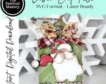 Breadboard Santa Christmas Ornament SVG File | Laser Cut File | Christmas Ornament Kit | Ornament SVG | Ho Ho Ho | Personalized