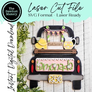Add-on for Interchangeable Farmhouse Truck SVG | 12&quot; and 24&quot; Truck SVG | Lemonade Truck | Summer | Lemonade Truck Interchangeable SVG
