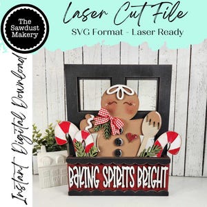 Add-on für Wechselfensterbox | Lebkuchen Backen Spirituosen Helle Fenster Box Einsatz SVG | Laser-Schnitt-Datei | Fenster Box Kantenhocker