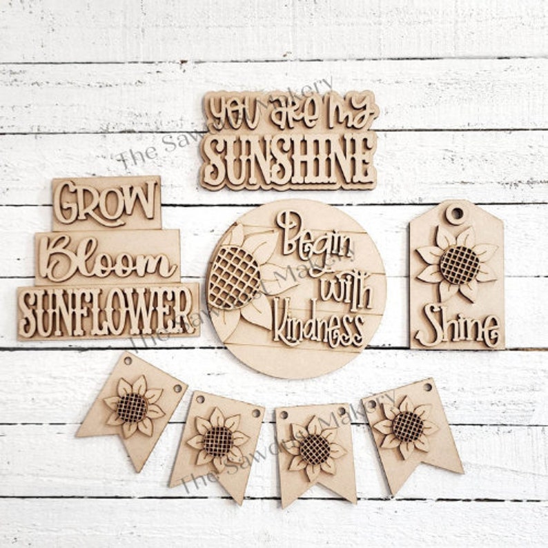 Sunflower Tiered Tray SVG File | Laser Cut File | Glowforge | Fall ...