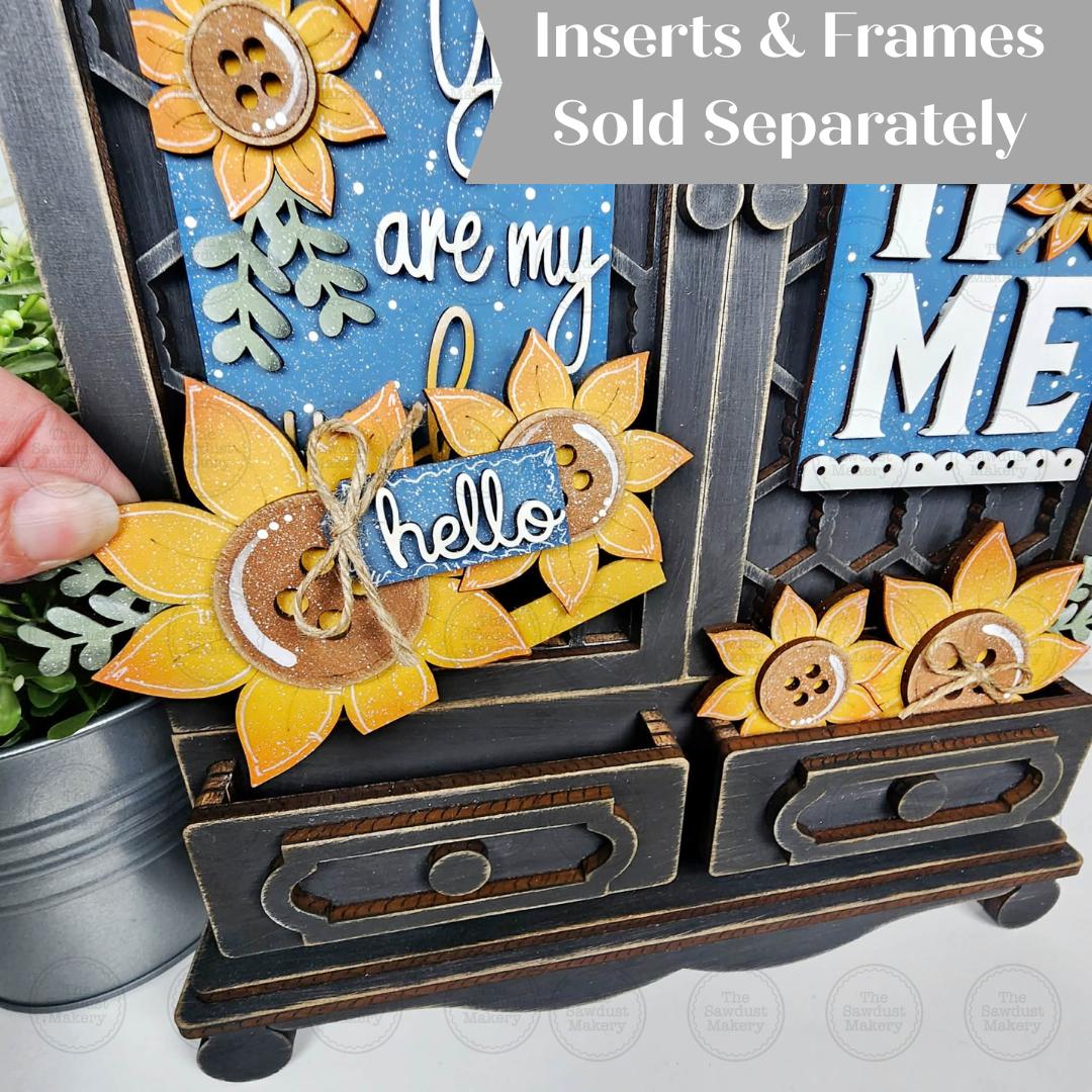 Add-on Sunflower Cottage Cabinet Insert SVG | Laser Cut File | Cottage ...