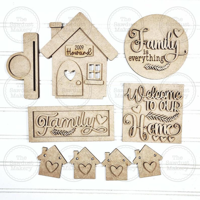 Family Home Decor Set SVG File | Laser Cut File | Home SVG Home Sweet ...
