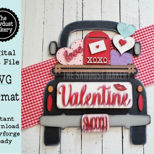 Add-on for Interchangeable Farmhouse Truck SVG | 12&quot; and 24&quot; Truck SVG | Valentine Truck | Love | Smooch  | Valentine Interchangeable SVG
