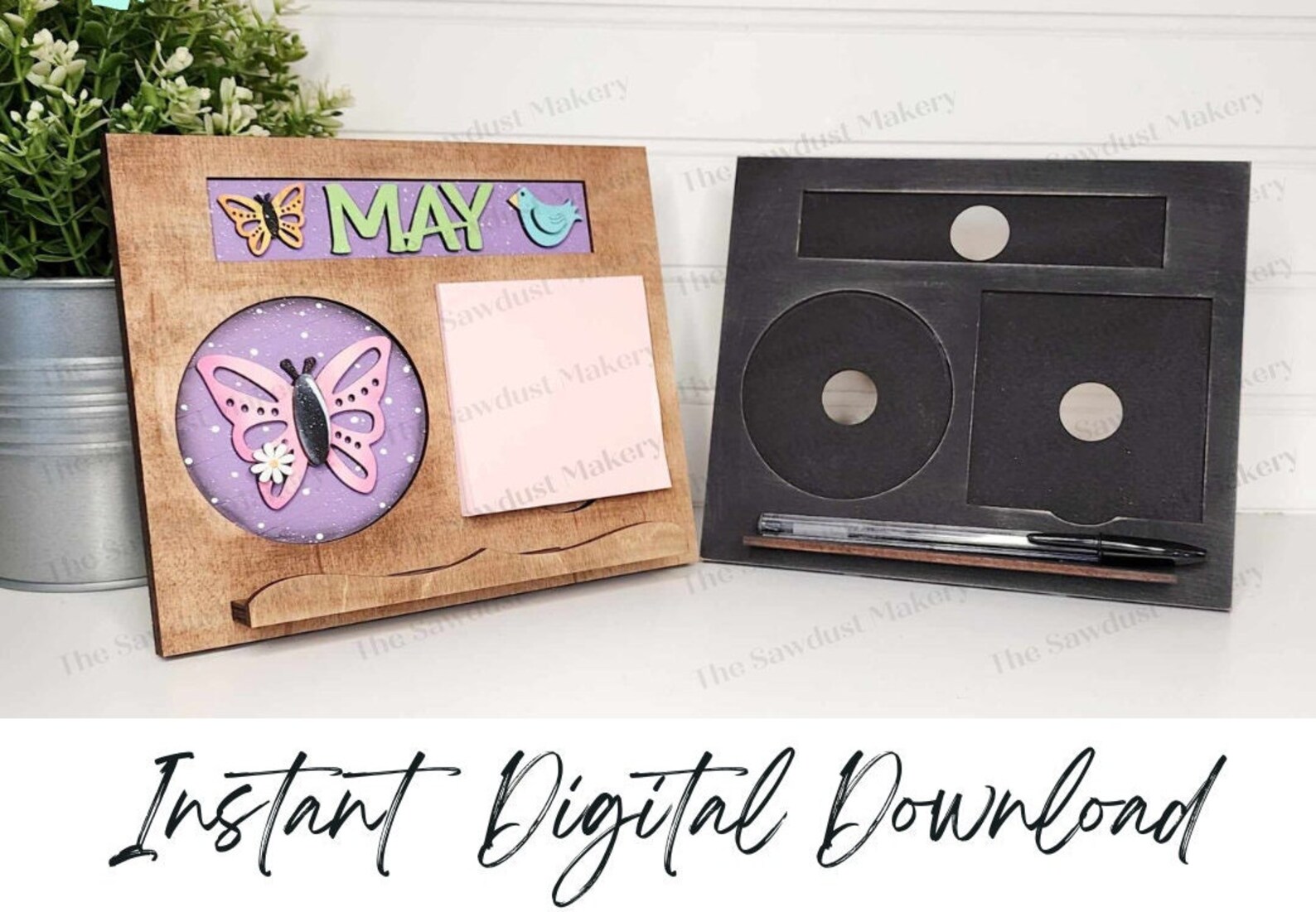 Interchangeable Seasonal Standing Note Holder Sign Frame SVG | Laser ...
