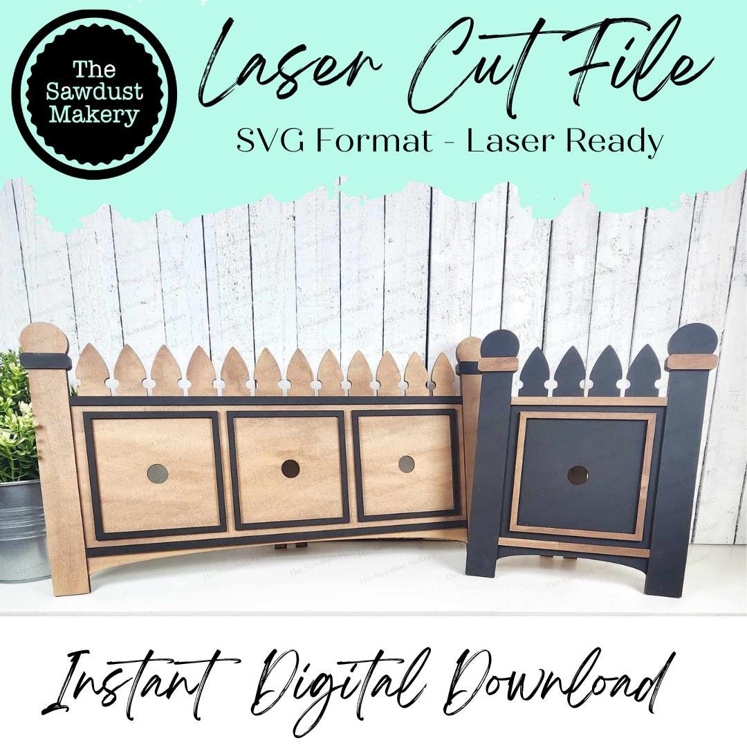 Interchangeable Garden Fence Standing Sign Frame Bundle SVG | Laser Cut ...