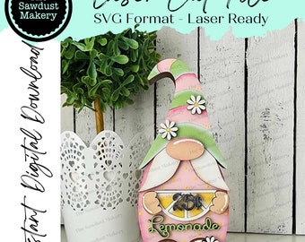 Lemon Mini Gnome Shelf Sitter SVG File | Laser SVG Cut File | Glowforge | Gnome SVG Laser Cut File | Gnome Shelf Sitter svg | Summer
