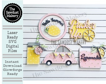 Lemonade Summer SVG File | Laser Cut File | Pucker Up  | Lemons | Summer | Lemonade | Lemonade Laser Cut File