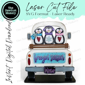 Add-on für austauschbare Bauernhaus LKW SVG | 12 "und 24" LKW SVG | Pinguin-LKW | Winter Truck austauschbare SVG