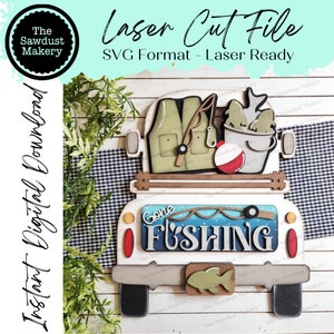 Add-on for Interchangeable Farmhouse Truck SVG | 12" and 24" Truck SVG |  Fishing Truck | Gone Fishing | Fishing Truck Interchangeable SVG