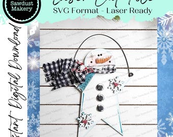 Star Snowman Christmas Ornament SVG File | Laser Cut File | Christmas Ornament SVG | Ornament SVG | Snowman Laser Svg