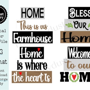 Farmhouse Home Word Stackers | Home Mini Block SVG | SVG File | Laser Cut File | Glowforge | Home Tiered Tray SVG Add-on laser cut svg file