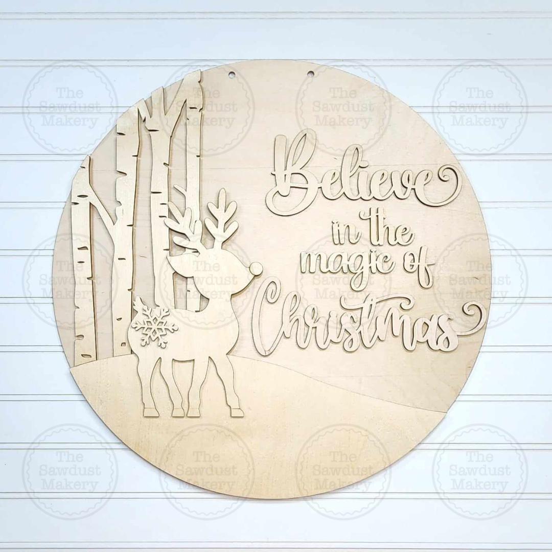 Reindeer Door Hanger 10.5" SVG File | Laser Cut File | Reindeer SVG ...
