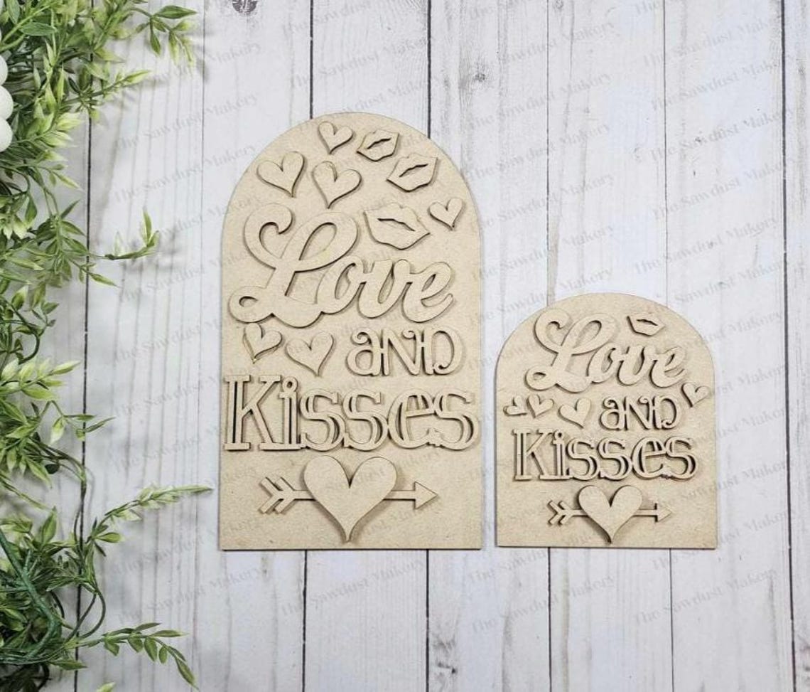Interchangeable Large & Small Arched Boho Sign Insert | Love and Kisses ...