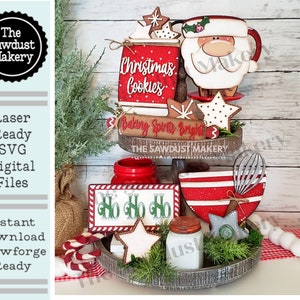 Arquivo SVG de biscoito de Papai Noel vintage | Arquivo de corte a laser | Glowforge | Papai Noel | Leite e biscoitos | Santa SVG | Conjunto de panificação de Papai Noel