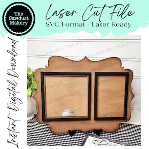 Decorative Interchangeable Sign & Photo Holder SVG | Interchangeable Frame SVG | Laser Cut File | Framed Sign SVG  | Home Decor svg
