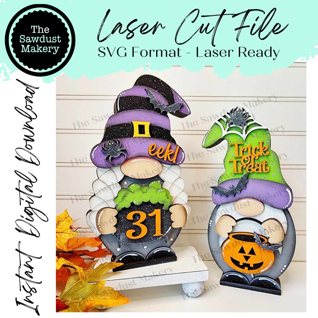 Add-on Interchangeable Gnome SVG File | Halloween Add-on | Laser Cut ...