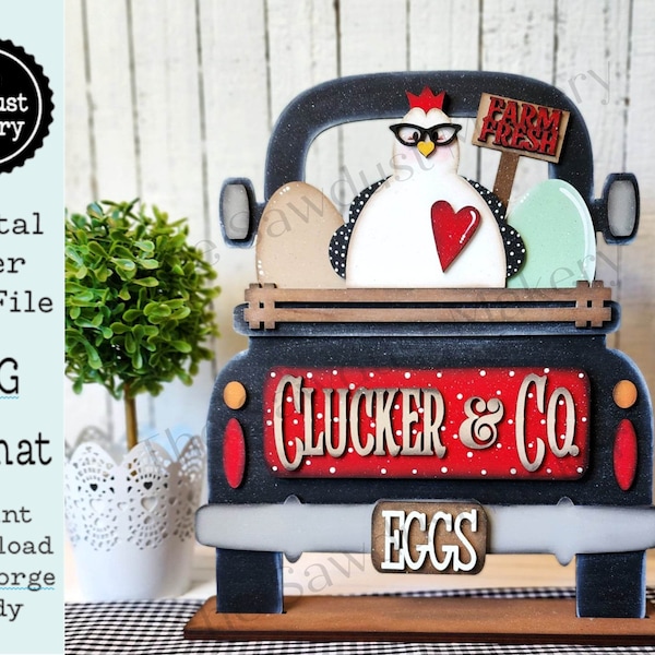 Add-on for Interchangeable Farmhouse Truck SVG | 12" and 24" Truck SVG | Chicken Truck | Farm Fresh Eggs | Chicken Truck Interchangeable SVG