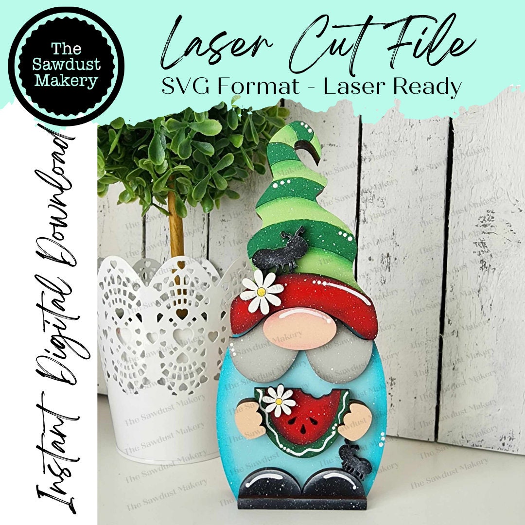 Watermelon Mini Gnome Shelf Sitter SVG File | Laser SVG Cut File ...