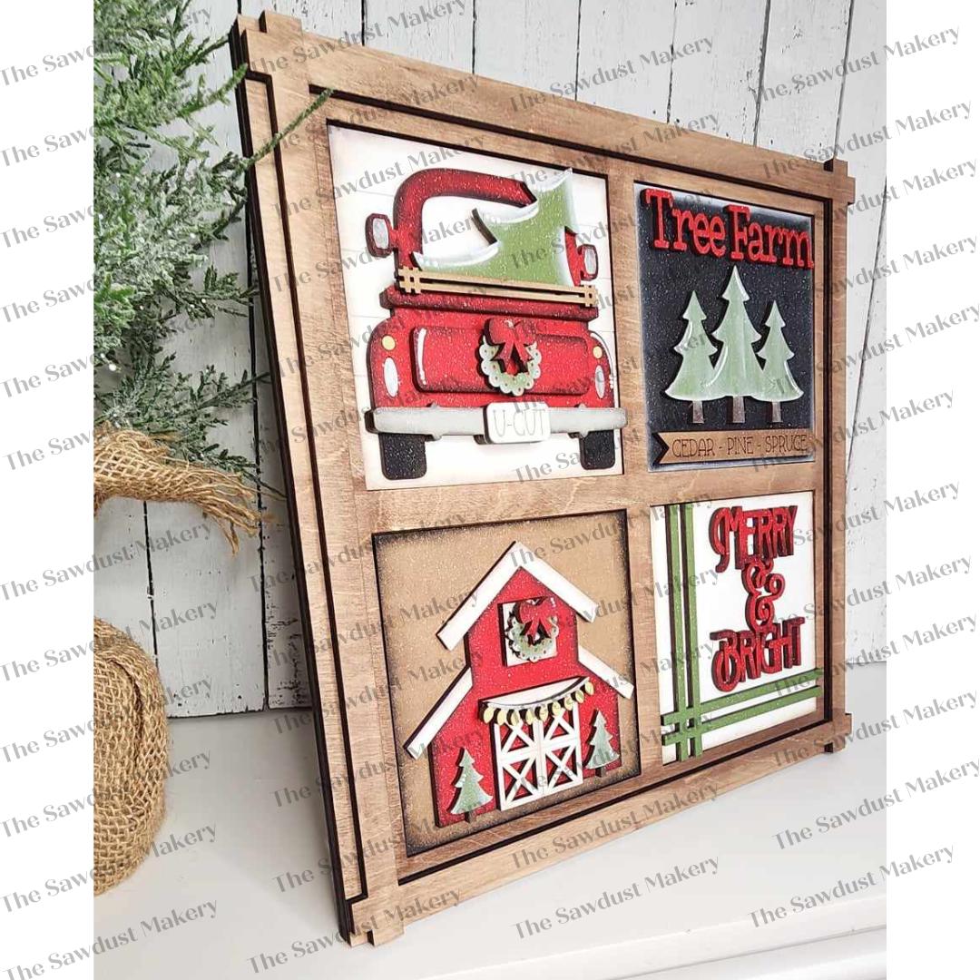 Interchangeable 4 Window Standing Sign Frame Bundle SVG | Laser Cut ...