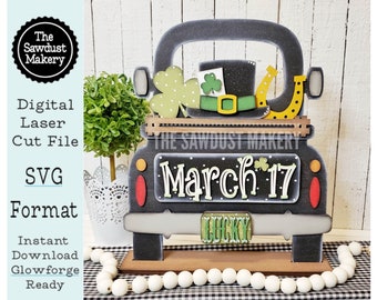 Add-on for Interchangeable Farmhouse Truck SVG | 12" and 24" Truck SVG | St. Patrick's Day  Truck | Lucky | St. Patrick Interchangeable SVG