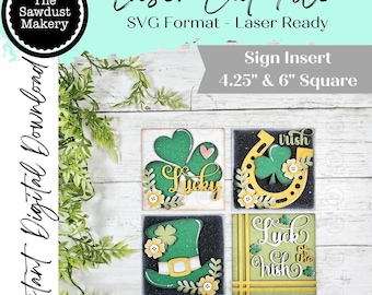 Lucky Irish St Patrick's Sign Laser Cut File | Laser Cut File | Interchangeable Frame | St. Patrick's Sign Inserts | Irish Sign Bundle