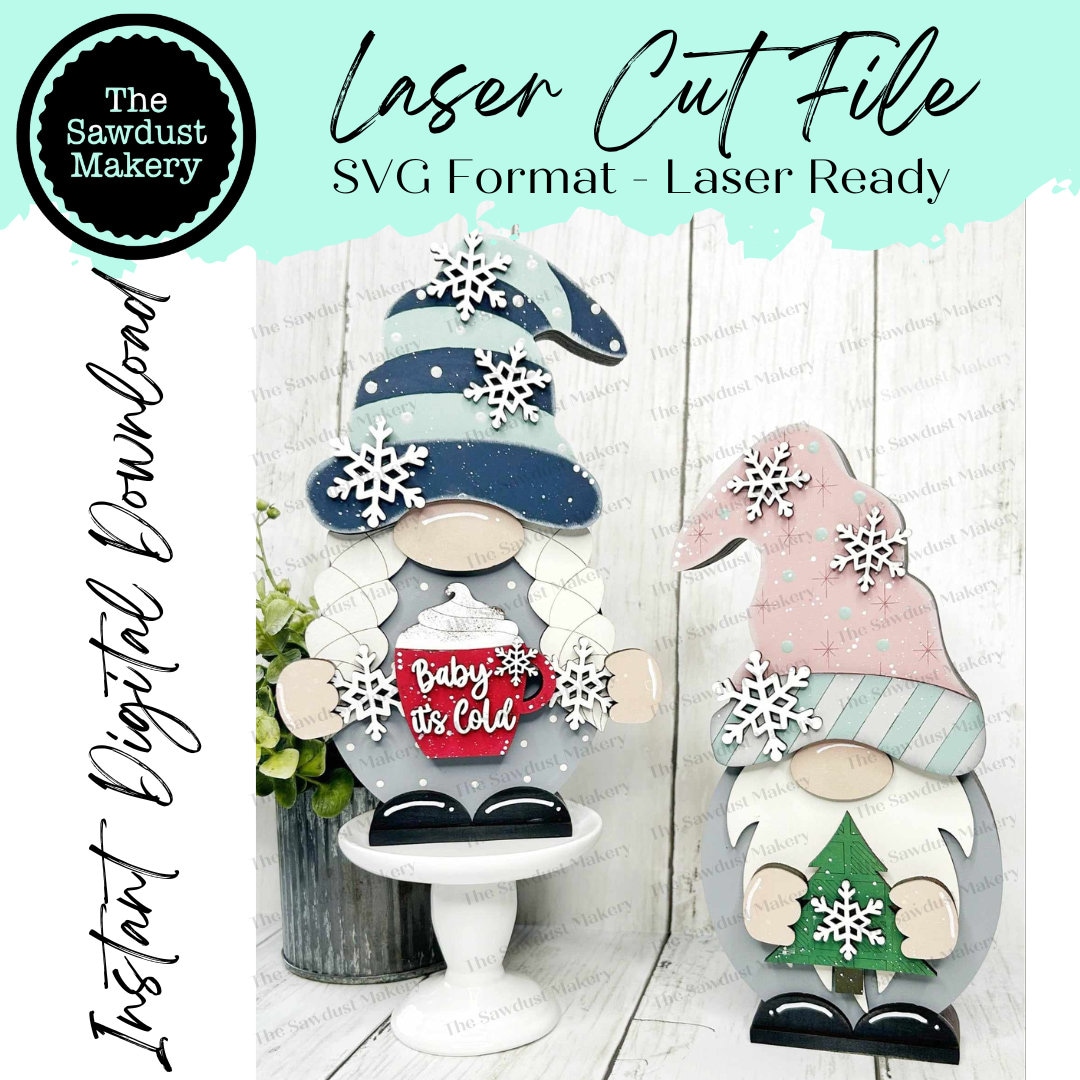Add-on Interchangeable Gnome SVG File | Winter Hot Cocoa Add-on | Laser ...