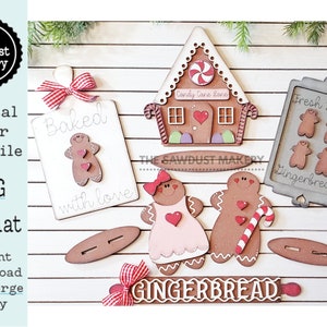 Gingerbread Baking SVG File | Laser Cut File | Glowforge | Gingerbread House | Christmas | Candy Cane | Gingerbread Laser Cut File