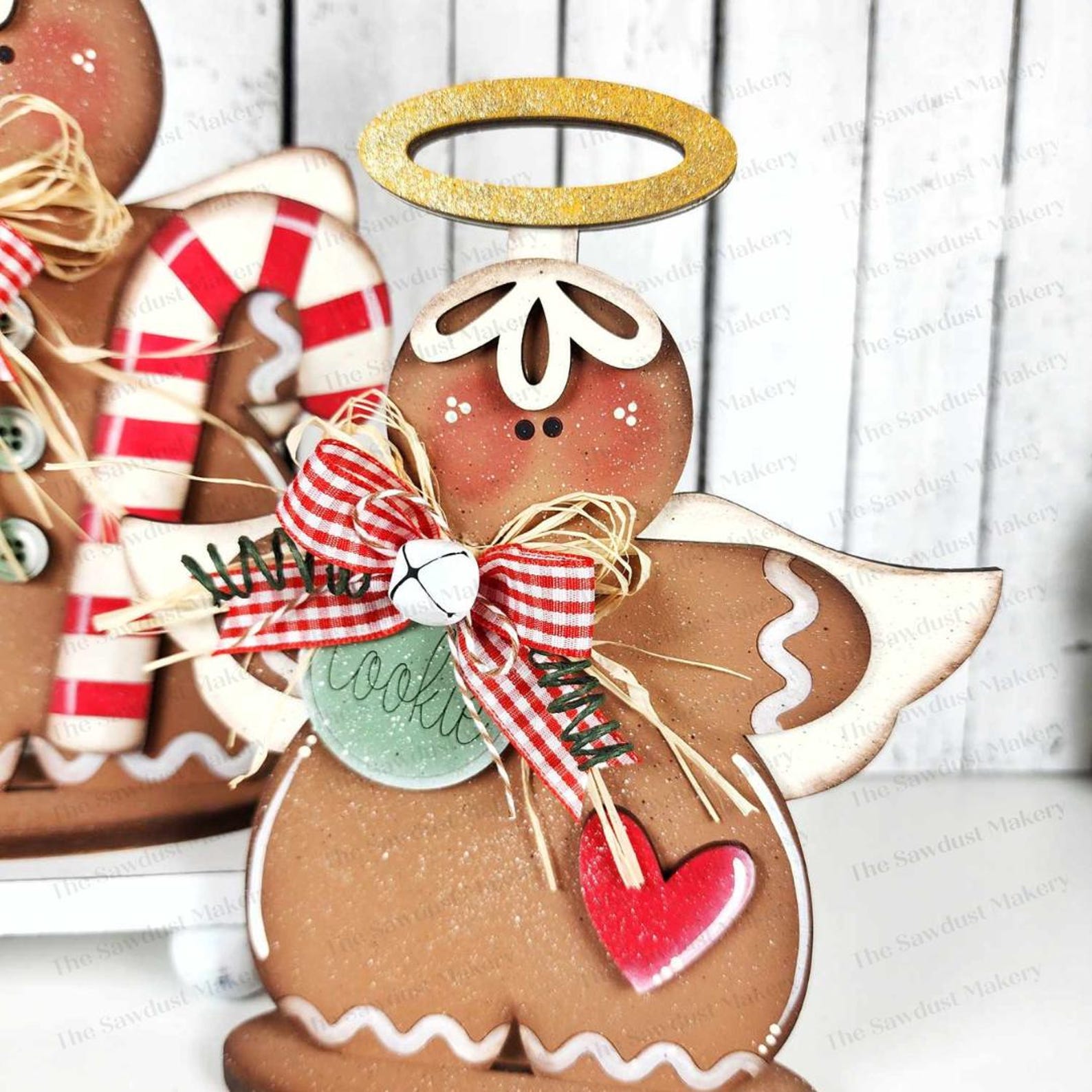Gingerbread Angel Shelf Sitters SVG File | Laser Cut File | Christmas ...