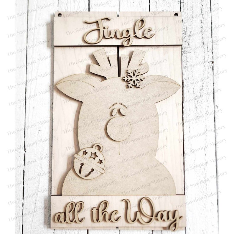 Reindeer Pallet Sign Door Hanger SVG File | Laser Cut File | Santa SVG ...