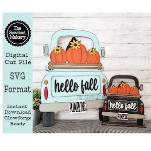 Add-on for Interchangeable Farmhouse Truck SVG | 12" and 24" Truck SVG | Fall Truck | Pumpkin Truck | Fall Interchangeable Digital File