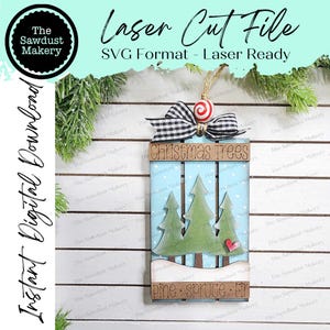 Ornamento de palete de fazenda de árvore de Natal Arquivo SVG cortado a laser | Ornamento de Natal SVG | Pacote de ornamentos SVG | Ornamento de Natal de fazenda de árvore
