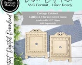 Cottage Cabinet Sign Frame Bundle SVG | Home Decor SVG | Laser Cut File | 4.25" x 4.25" Sign Frame Holder | Interchangeable Shelf Sitter