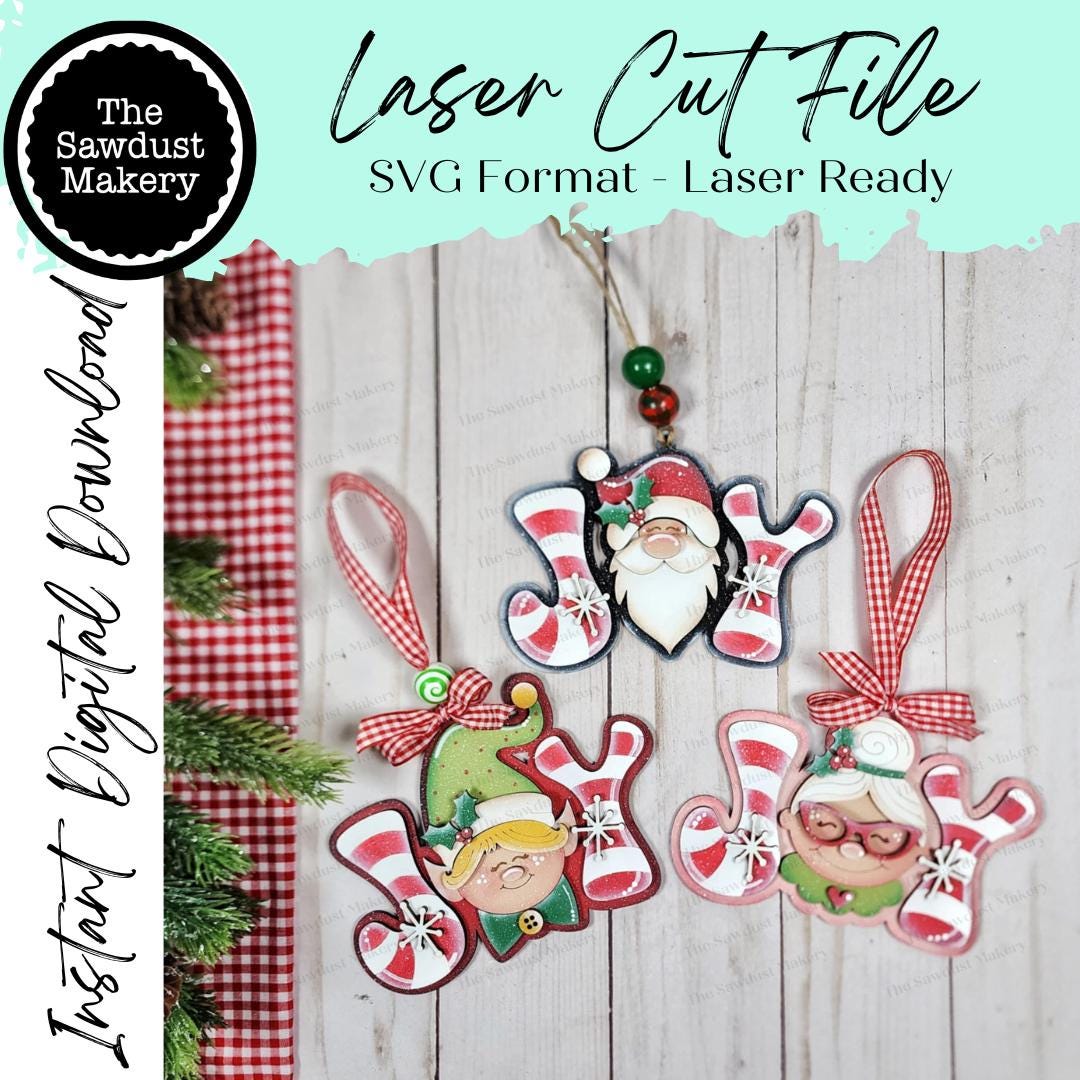 北極キャンディケインジョイクリスマスオーナメントバンドル SVG