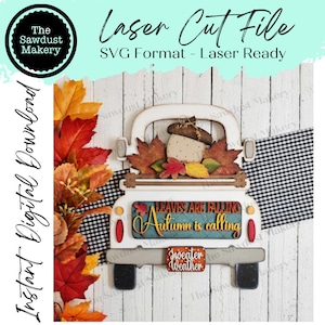 Add-on for Interchangeable Farmhouse Truck SVG | 12&quot; and 24&quot; Truck SVG | Autumn LeavesTruck | Fall Truck | Truck Interchangeable SVG