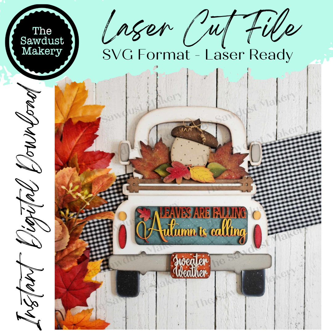 Add-on for Interchangeable Farmhouse Truck SVG | 12" and 24" Truck SVG | Autumn LeavesTruck | Fall Truck | Truck Interchangeable SVG