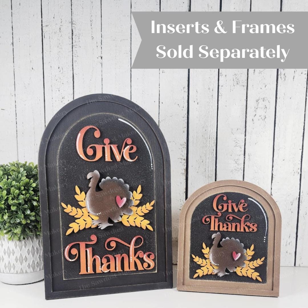 Interchangeable Large & Small Arched Boho Sign Insert | Give Thanks ...