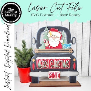 Add-on für austauschbare Bauernhaus LKW SVG | 12 "und 24" LKW SVG | Weihnachtsmann-frohes Weihnachten LKW | Santa Truck austauschbare SVG