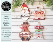 North Pole Ornament Bundle SVG File | Laser Cut File | Christmas Ornament Kit | Ornament SVG | Reindeer | Gingerbread | Santa | Mrs. Claus