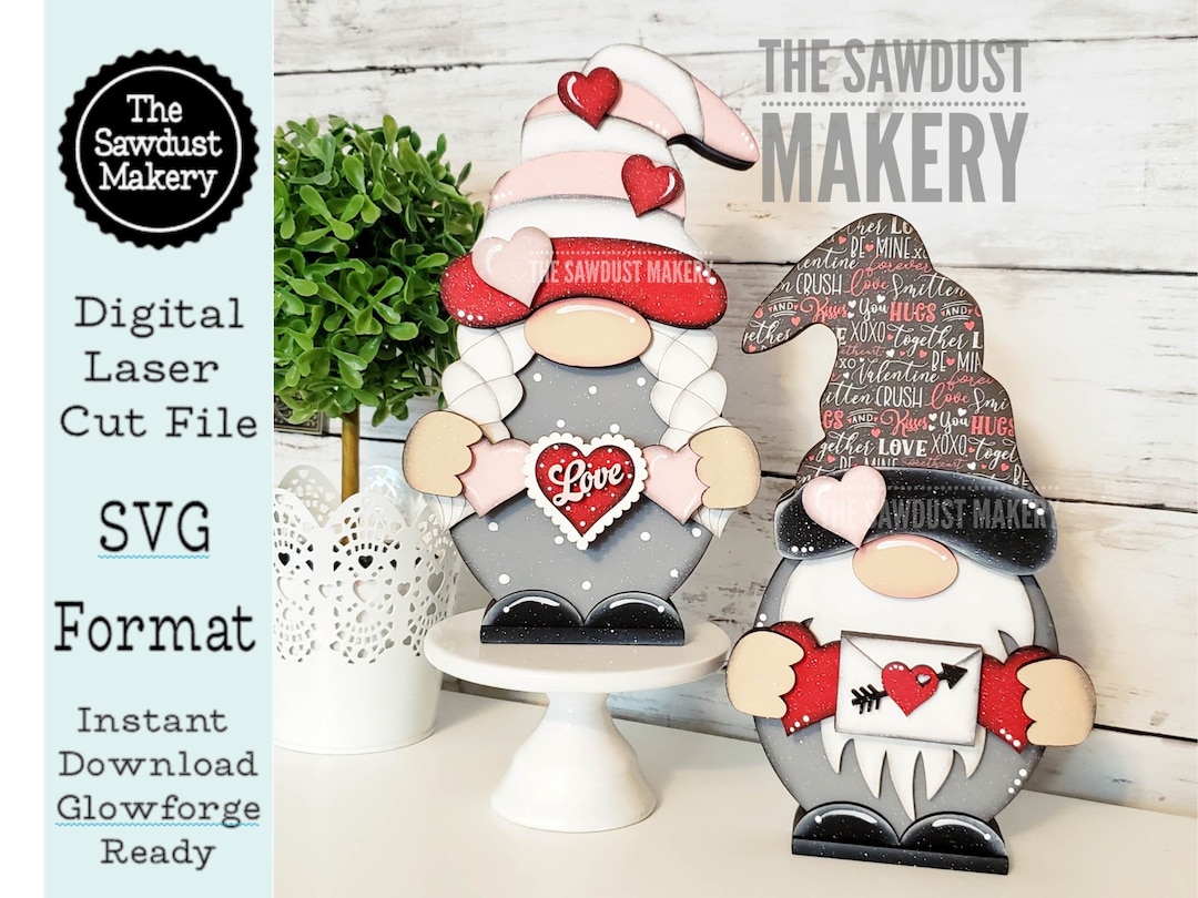 Add-on Interchangeable Gnome SVG File | Valentine | Laser Cut File ...