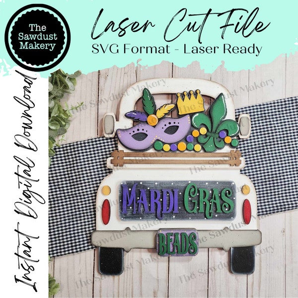 Add-on for Interchangeable Farmhouse Truck SVG | 12" and 24" Truck SVG | Mardi Gras Truck | Party | Mardi Gras Interchangeable SVG