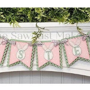 Easter Bunny Banner SVG | Laser Cut File | Glowforge | Spring SVG ...