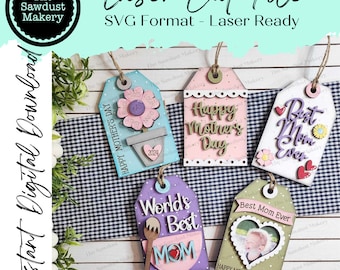 SVG Bundle - Mother's Day Tags Gift Card Holder Laser Cut SVG File | Mother's Day Gift Card Holders | Laser SVG File |  Gift Card Holders
