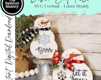 Snowman Party SVG | Snowman laser cut file  Let it Snow | Glowforge | Shelf Sitter Snowman SVG | Let it Snow SVG | Frosty svg | Winter svg
