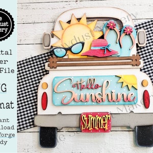 Complemento para camión de granja intercambiable SVG / camión de 12" y 24" SVG / camión Hello Sunshine Summer / Summer / camión Summer intercambiable