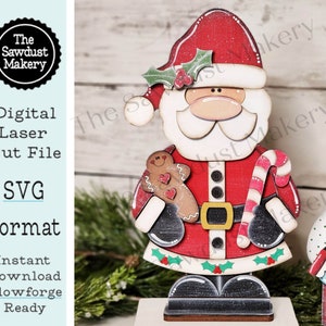 Standing Santa Claus Shelf Sitter SVG File  | Laser Cut File | Santa Claus SVG File | Christmas Shelf Sitter | Santa Shelf Sitter SVG