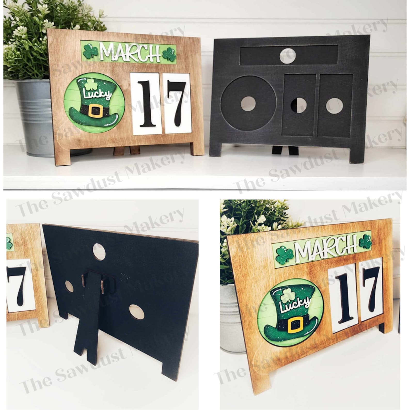 Interchangeable Seasonal Standing Calendar Sign Frame SVG | Laser Cut ...
