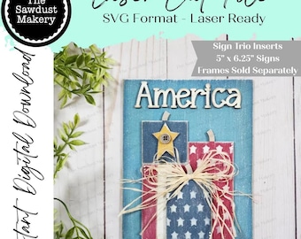 American Firework Sign  Laser Cut File |  Interchangeable Frame | 4th of July Sign Insert | 5" x 6.25" sign