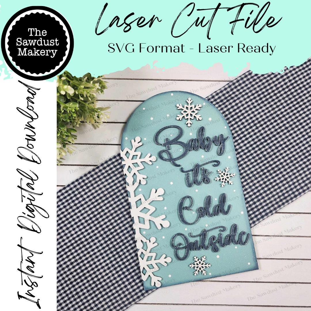Interchangeable Large Arched Boho Sign Insert | Baby It's Cold Outside ...